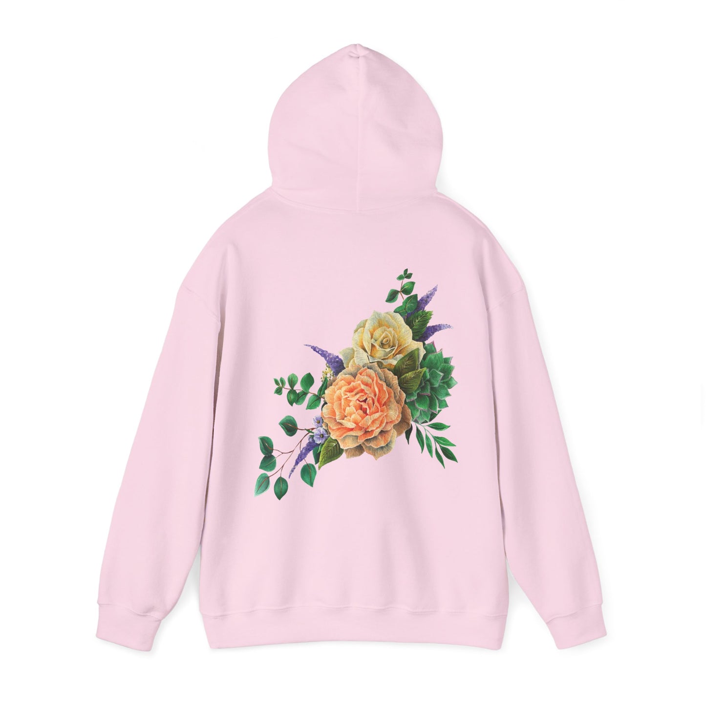 Peach Flowers Bouquet Back Unisex Hoodie