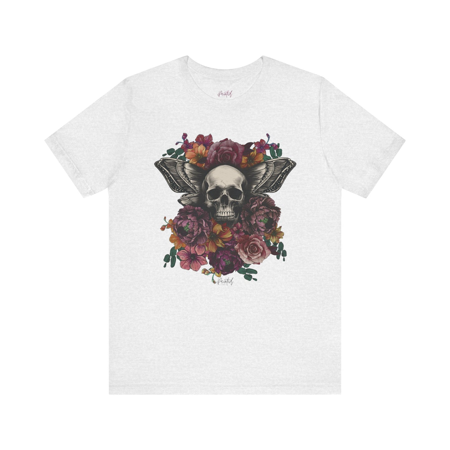 Floral Skull Tattoo Style Tee