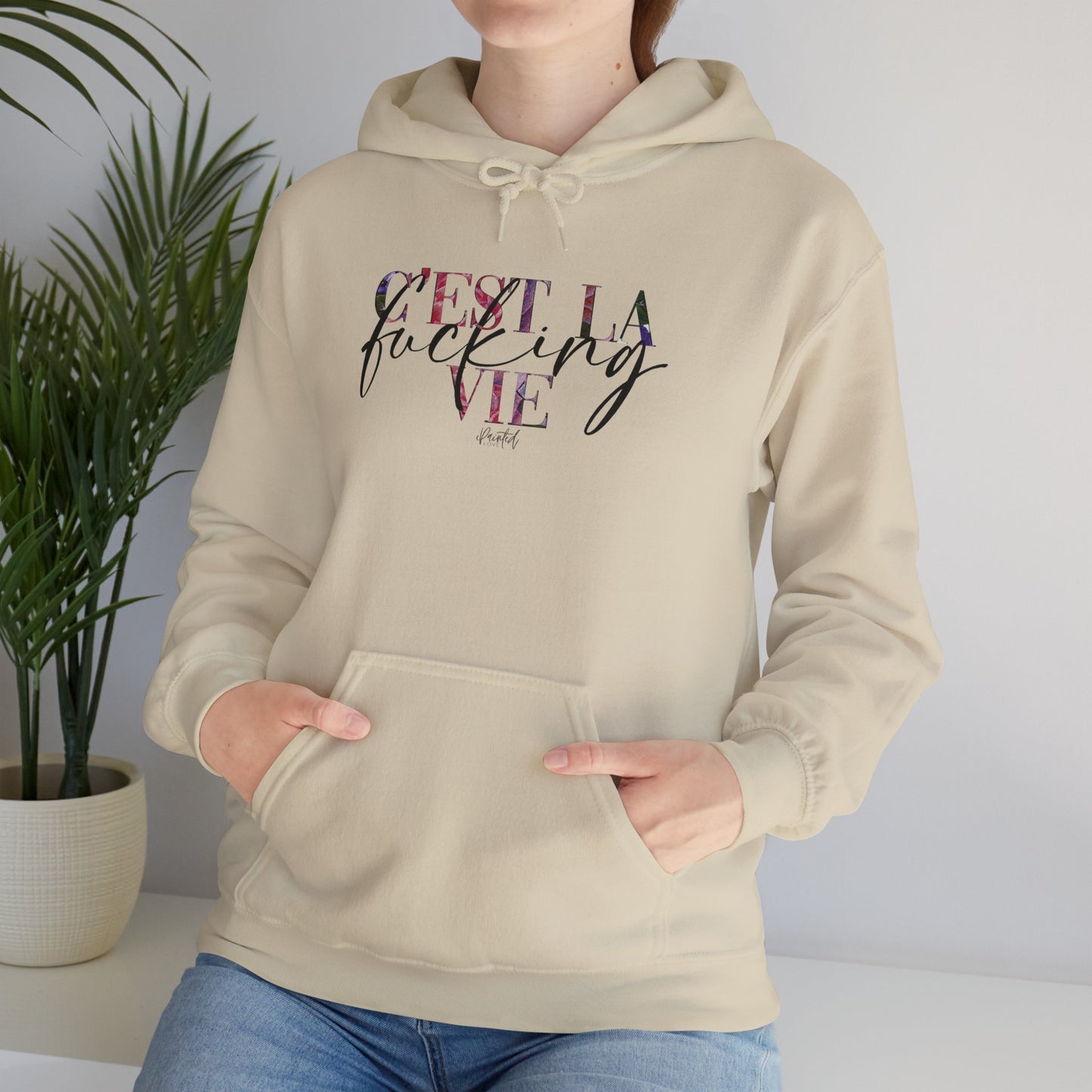 Floral Sweary Hoodie - "C'est la Vie"