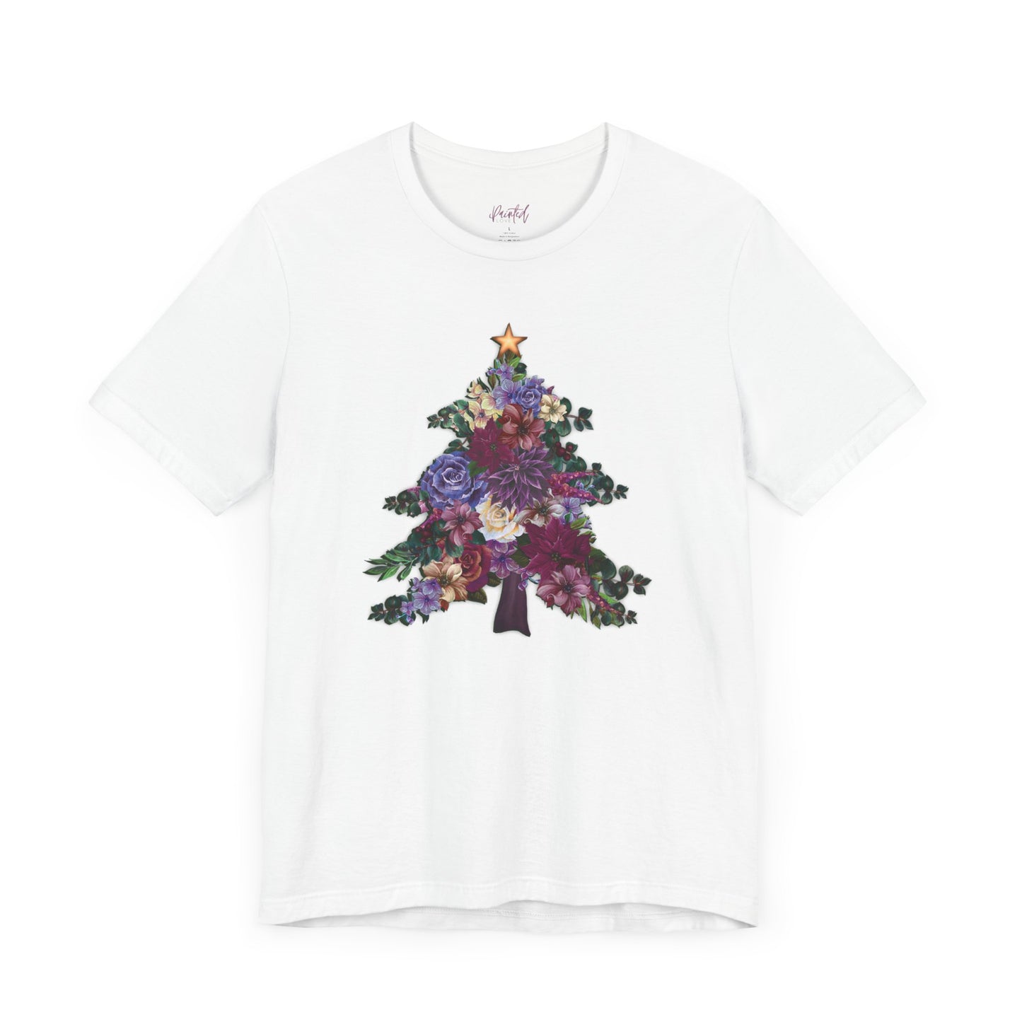 Christmas T-Shirt, Floral Christmas Tree