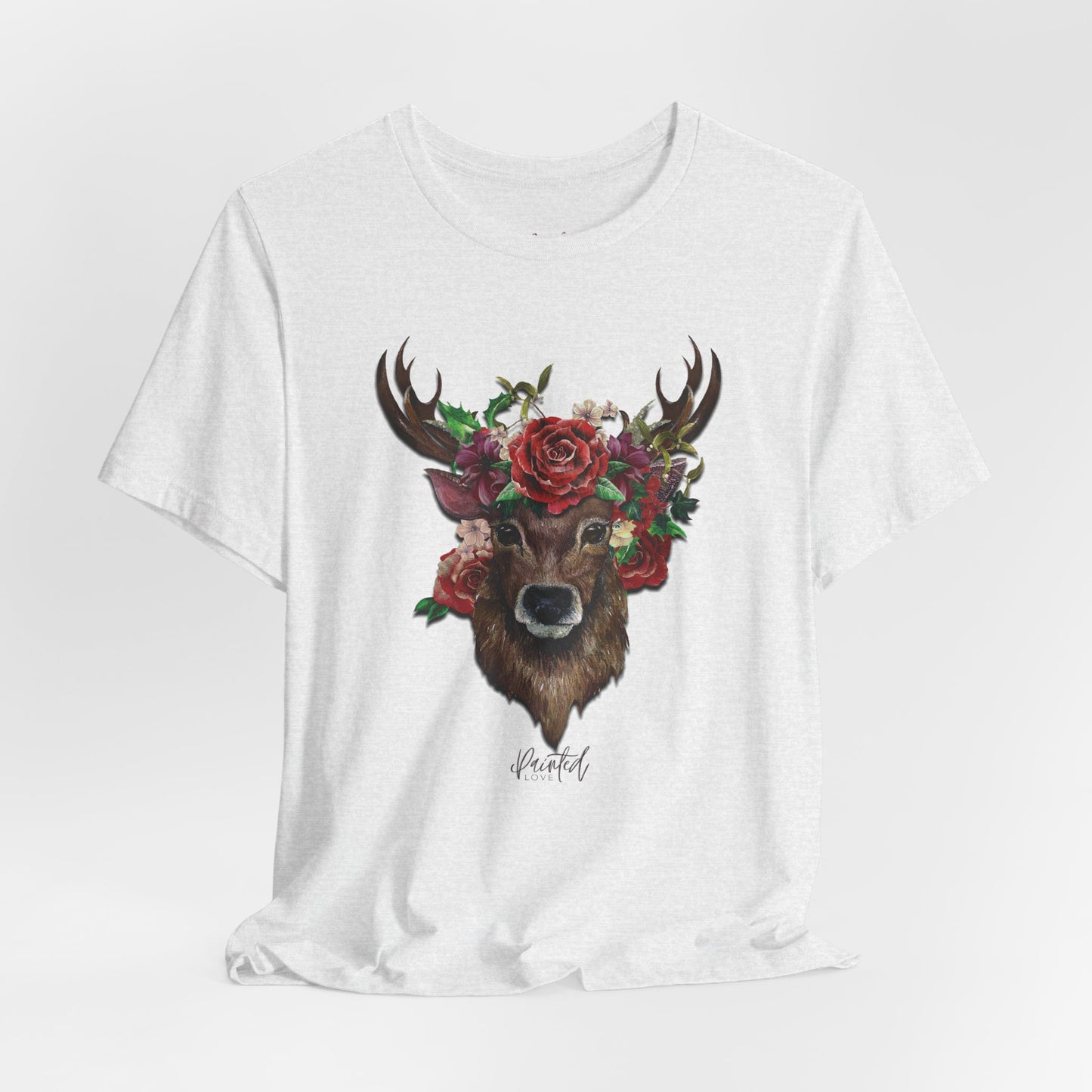 Christmas T-Shirt, Deer and Flowers