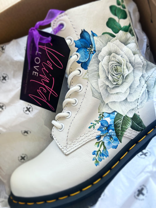 Wedding Doc Martens, Hand Painted Wedding DM’s