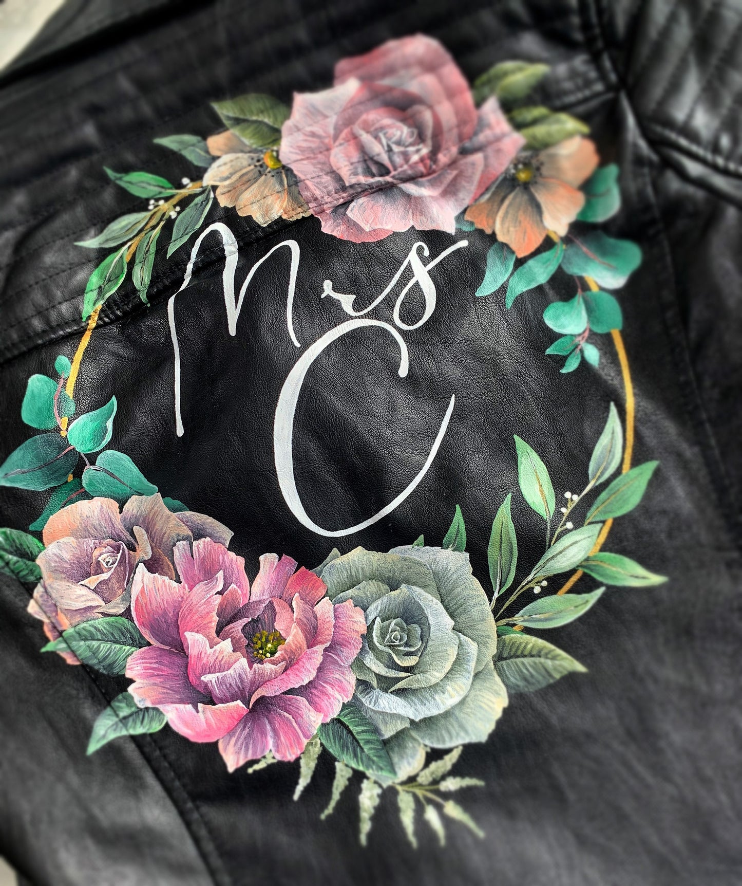 Hand Painted Leather Jacket. Personalised Leather Jacket. Painting only