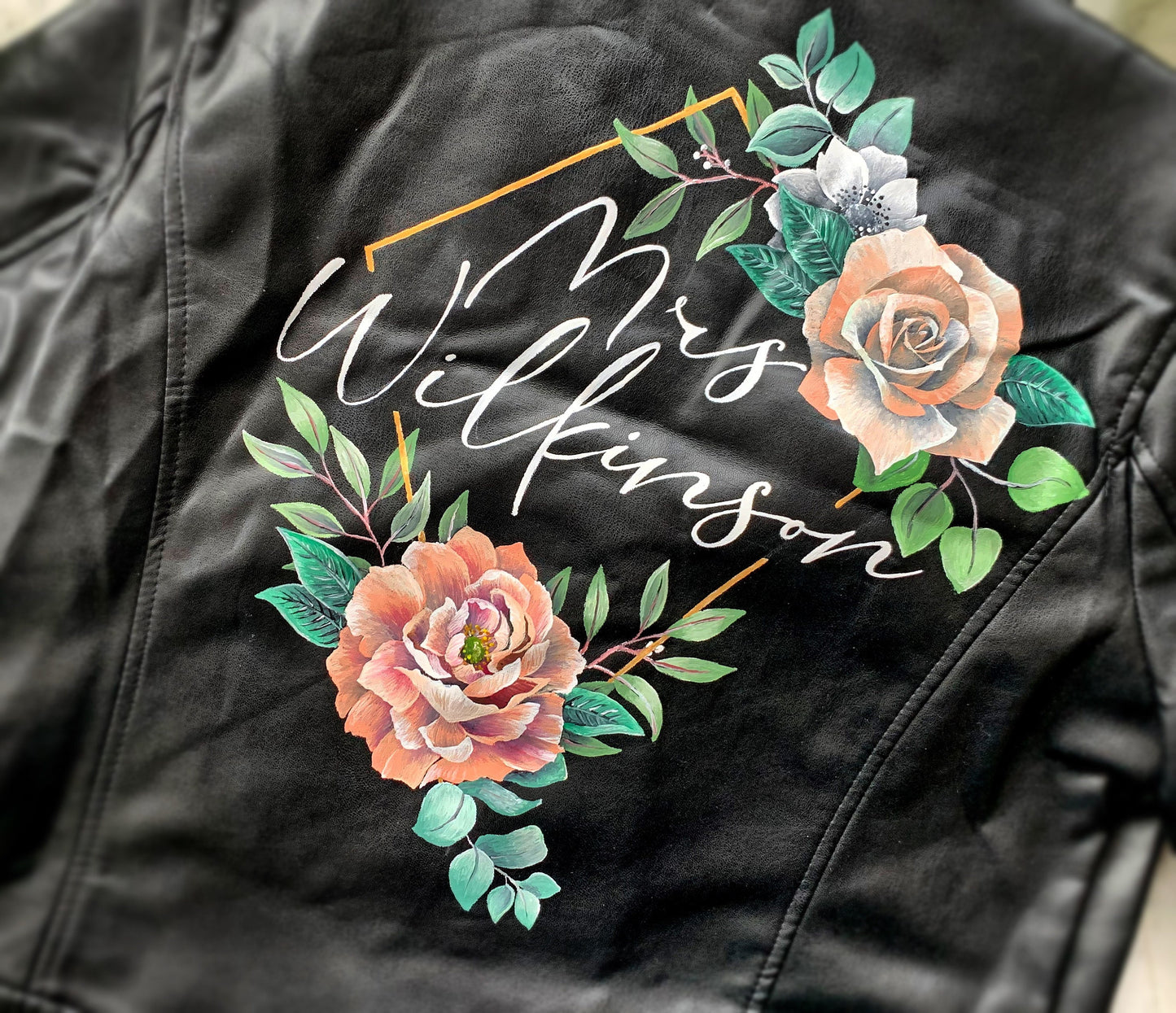 Hand Painted Leather Jacket. Personalised Leather Jacket. Painting only