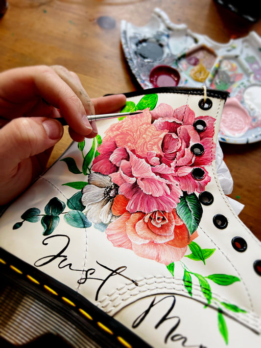 Wedding Dr Martens, Painted Doc Martens