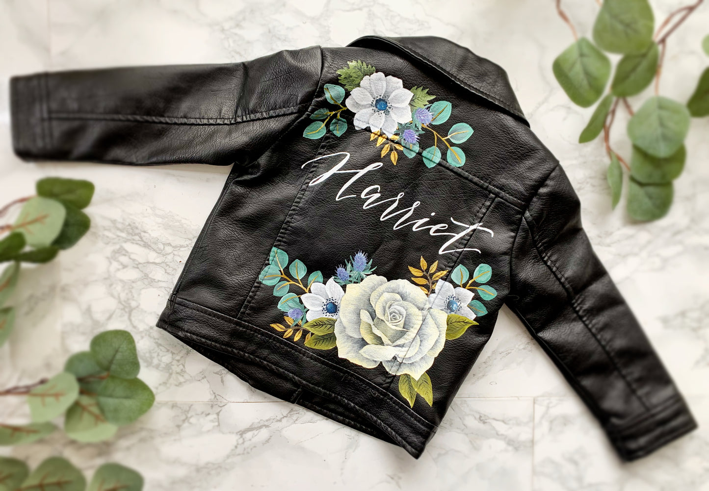 Leather/Denim jacket painting, Childrens Sizes, Kids Jacket