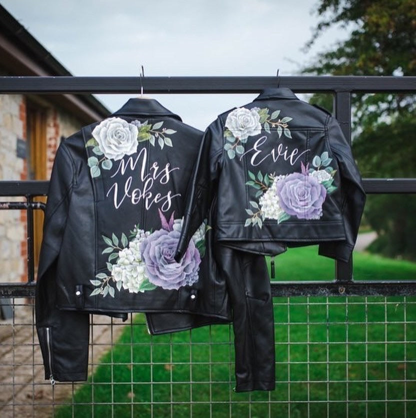 Leather/Denim jacket painting, Childrens Sizes, Kids Jacket