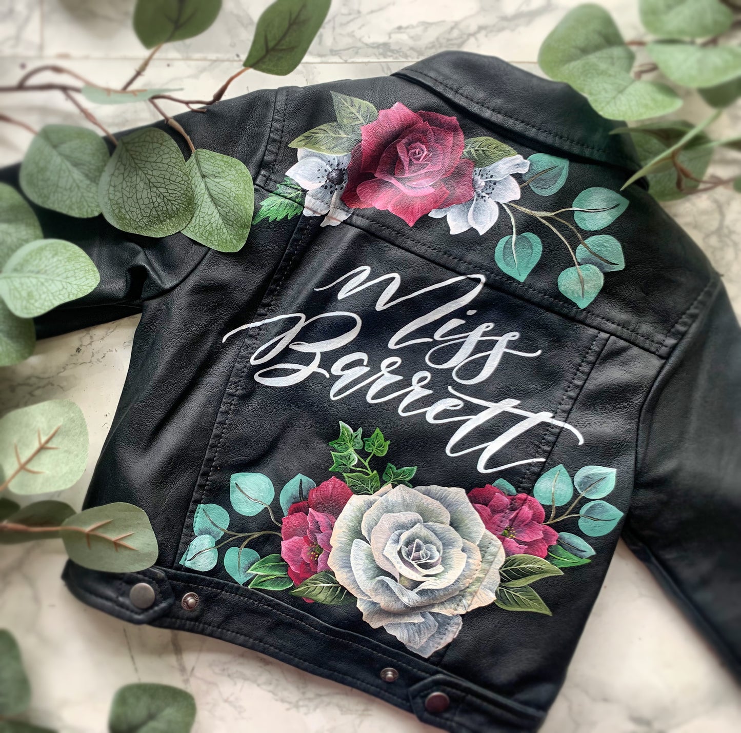 Leather/Denim jacket painting, Childrens Sizes, Kids Jacket