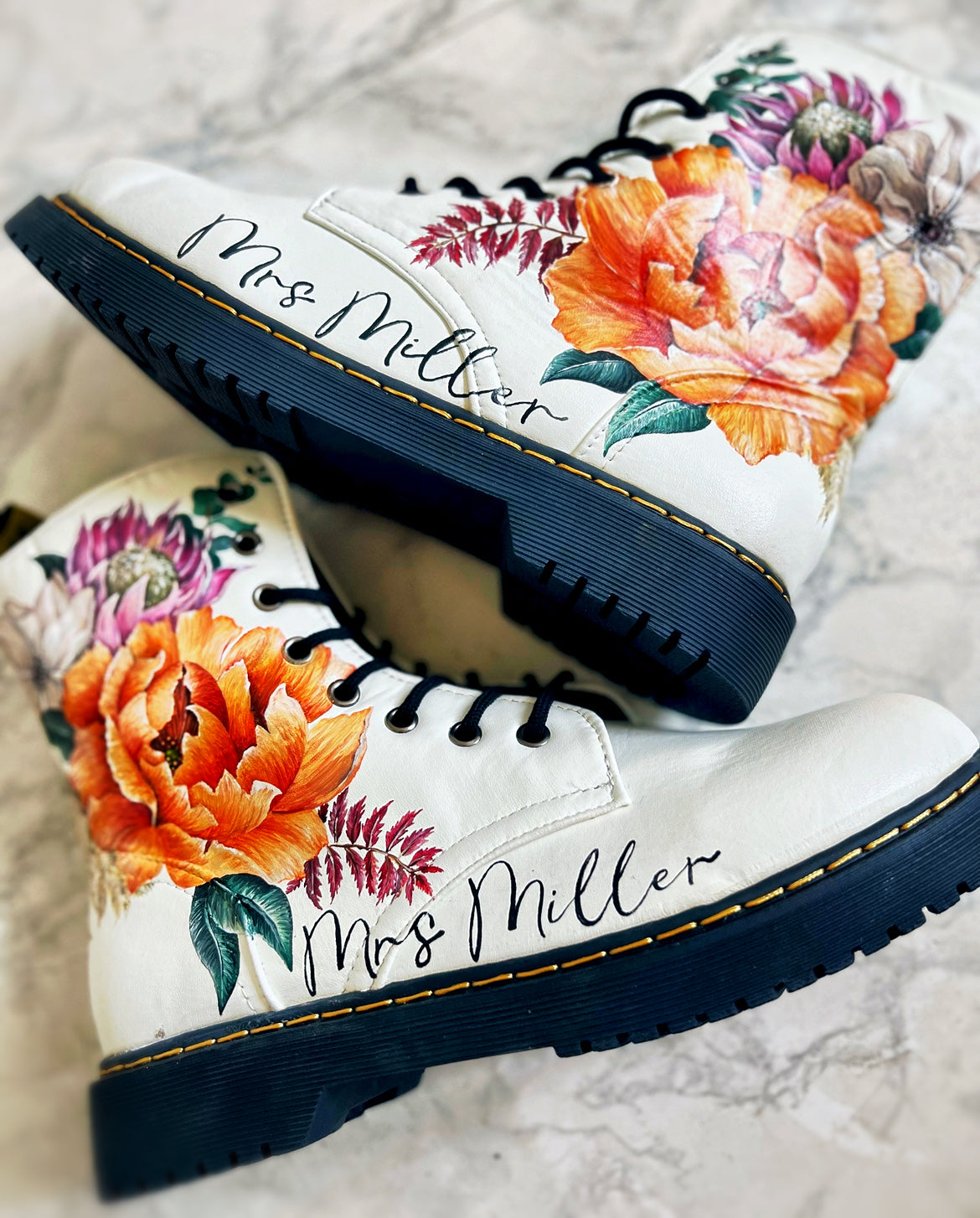 Wedding Doc Martens – Paintedlovecustoms