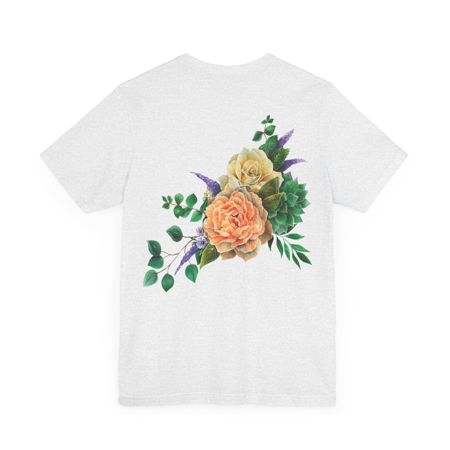 Peach Flowers Back Design Unisex Tee