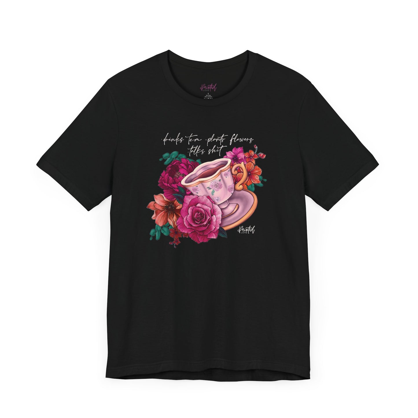 Sweary Tea Cup Tee, Bright Pink