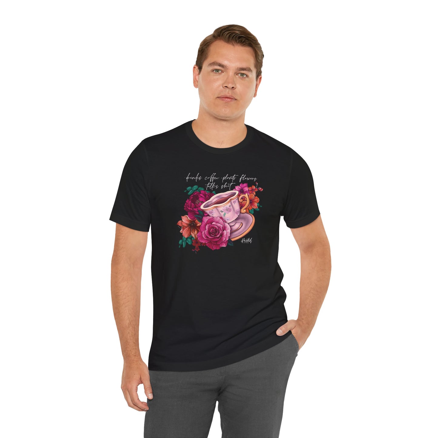 Sweary Coffee Cup Tee, Bright Pink