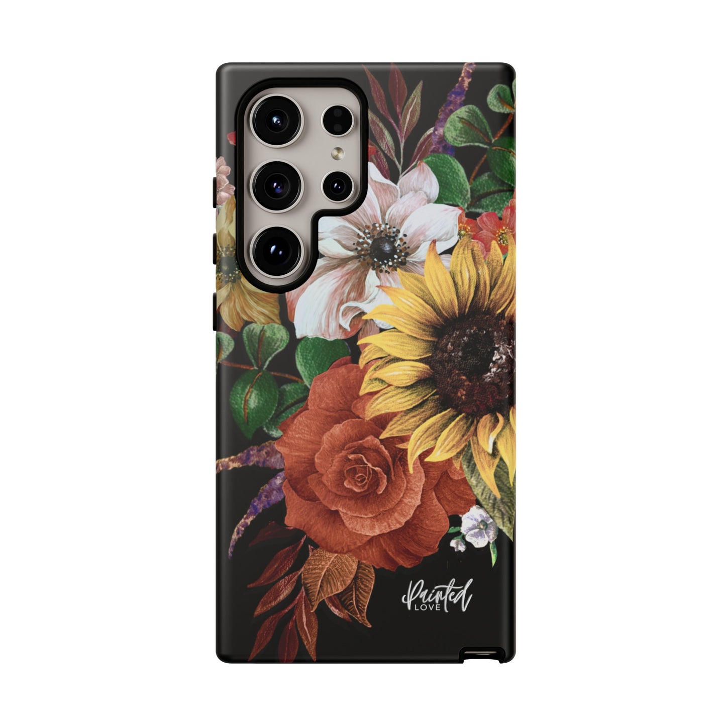 Painted Love Customs Floral Phone Case, Black