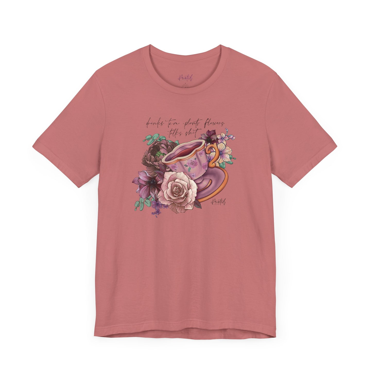 Sweary Tea Cup Tee, Vintage Florals