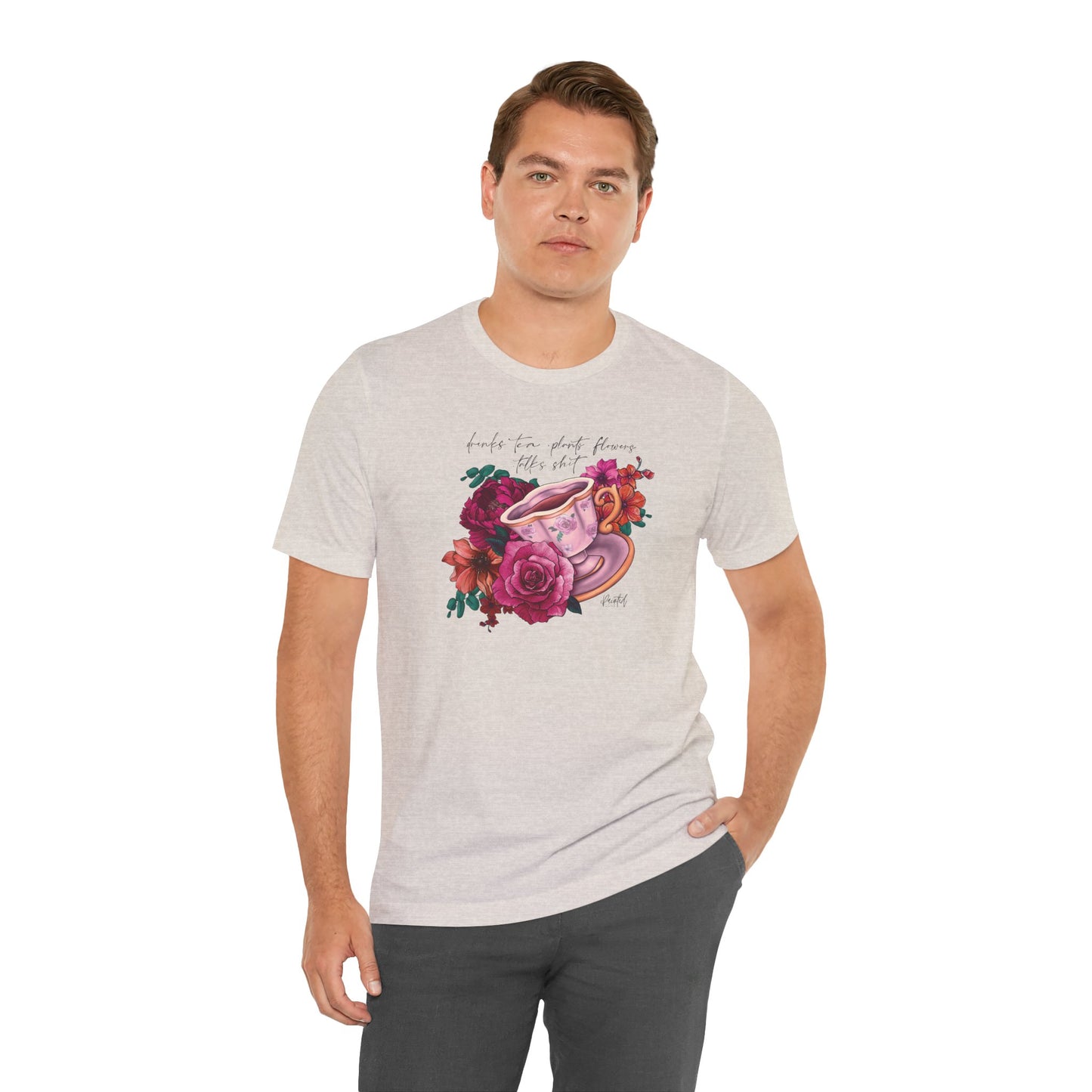 Sweary Tea Cup Tee, Bright Pink