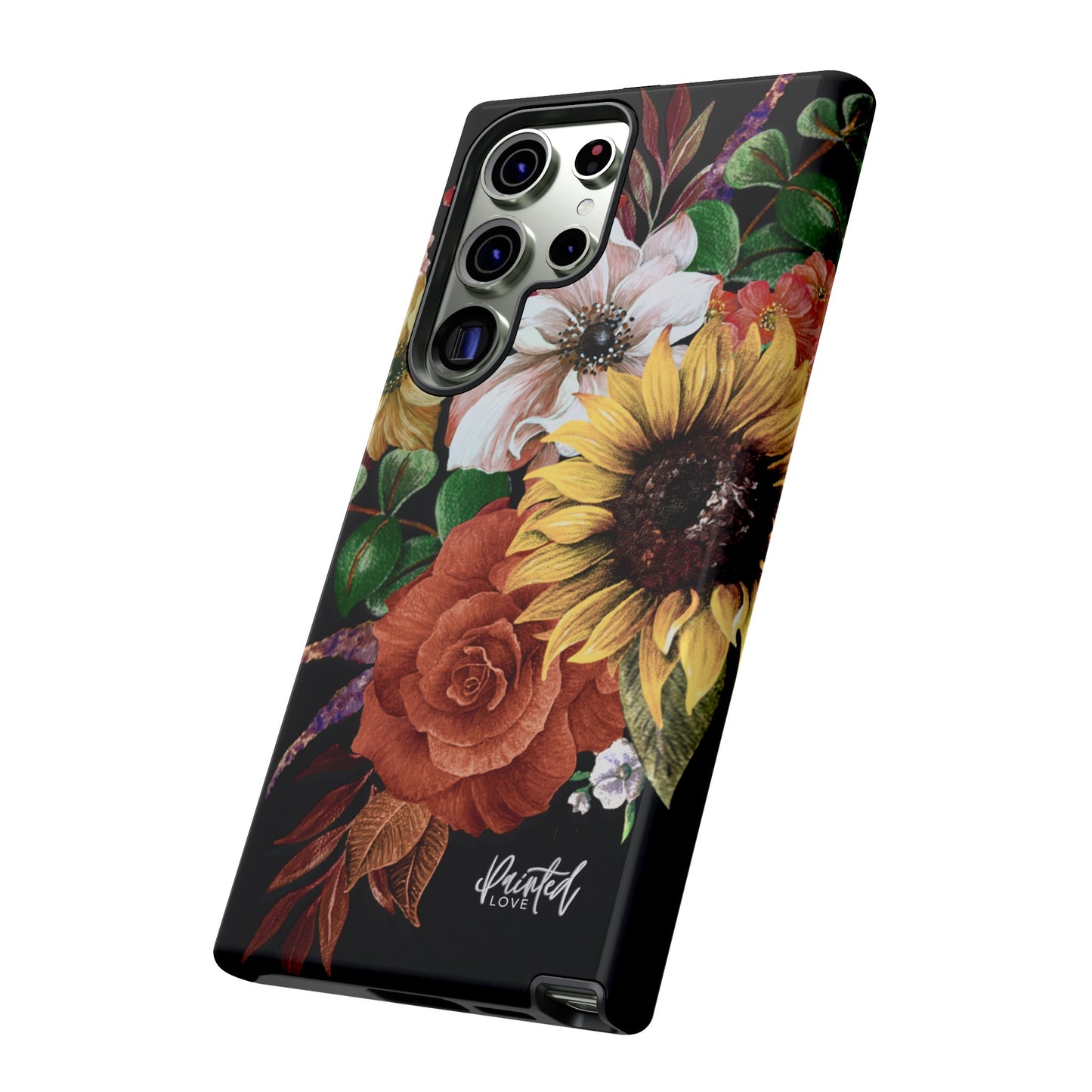 Painted Love Customs Floral Phone Case, Black