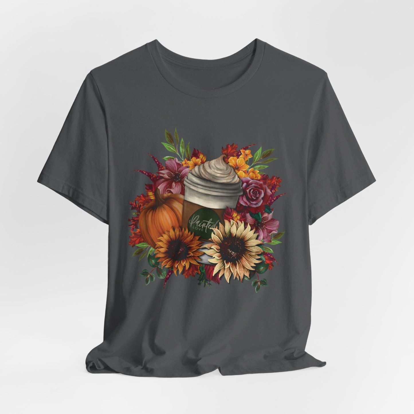 Pumpkin Spice Latte Floral T-Shirt