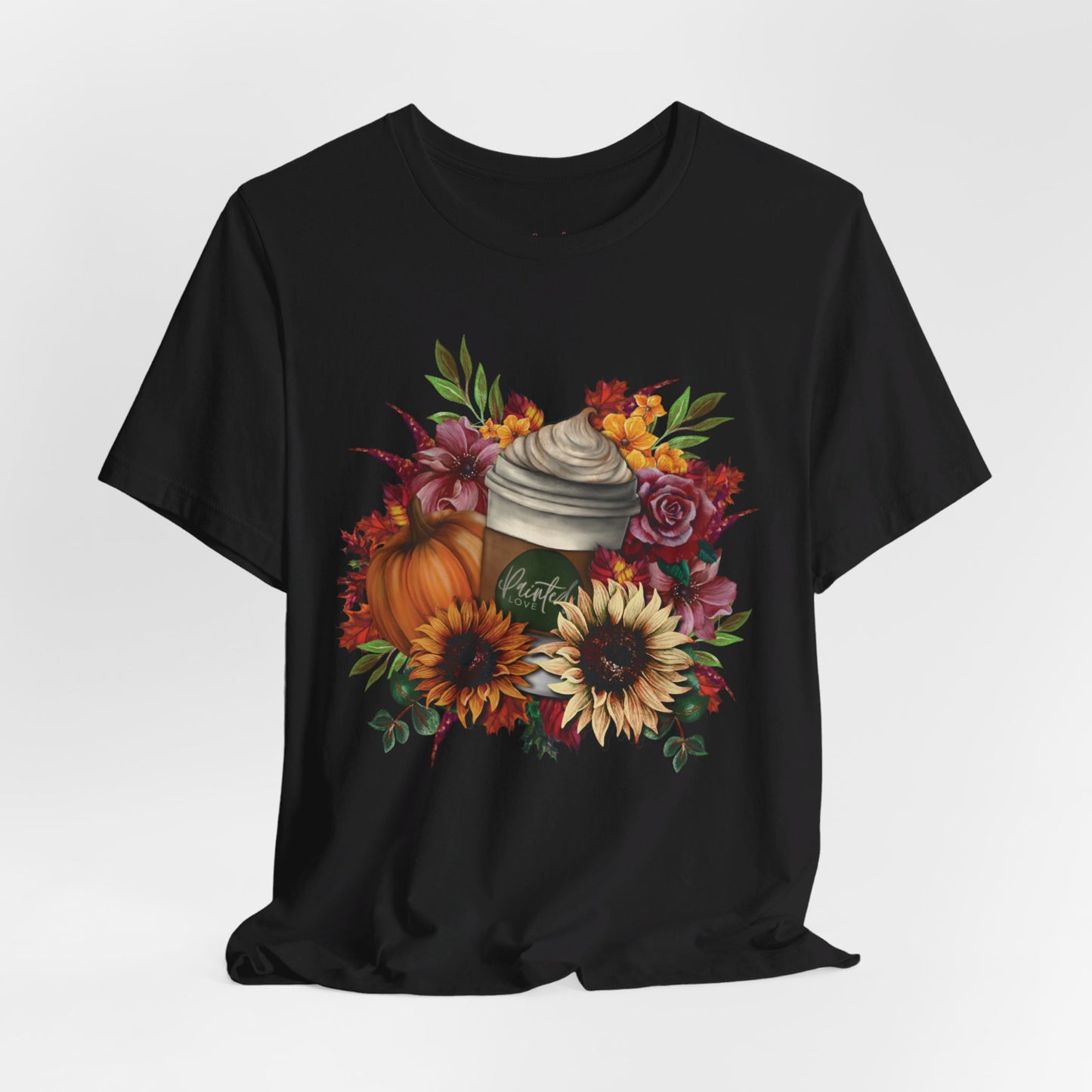 Pumpkin Spice Latte Floral T-Shirt