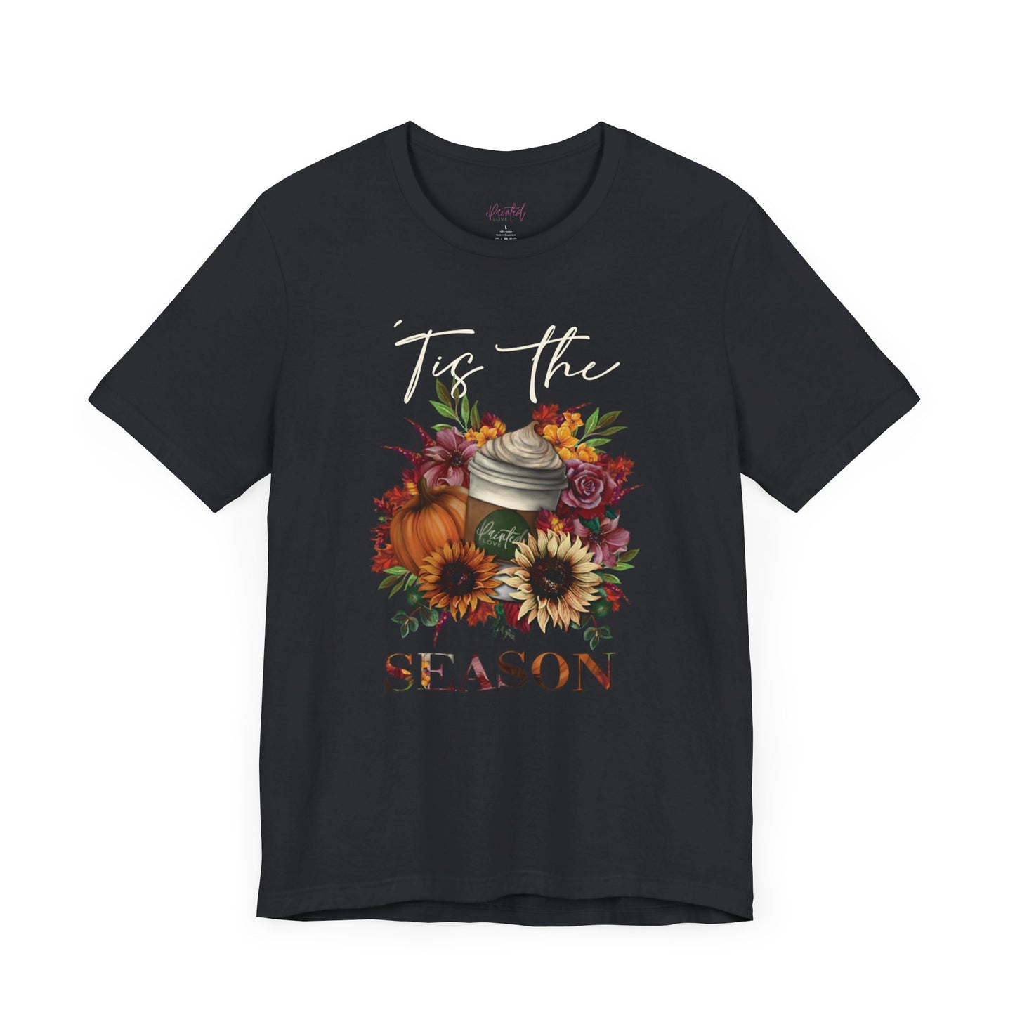 “‘Tis the Season” Pumpkin Spice Latte Floral T-Shirt