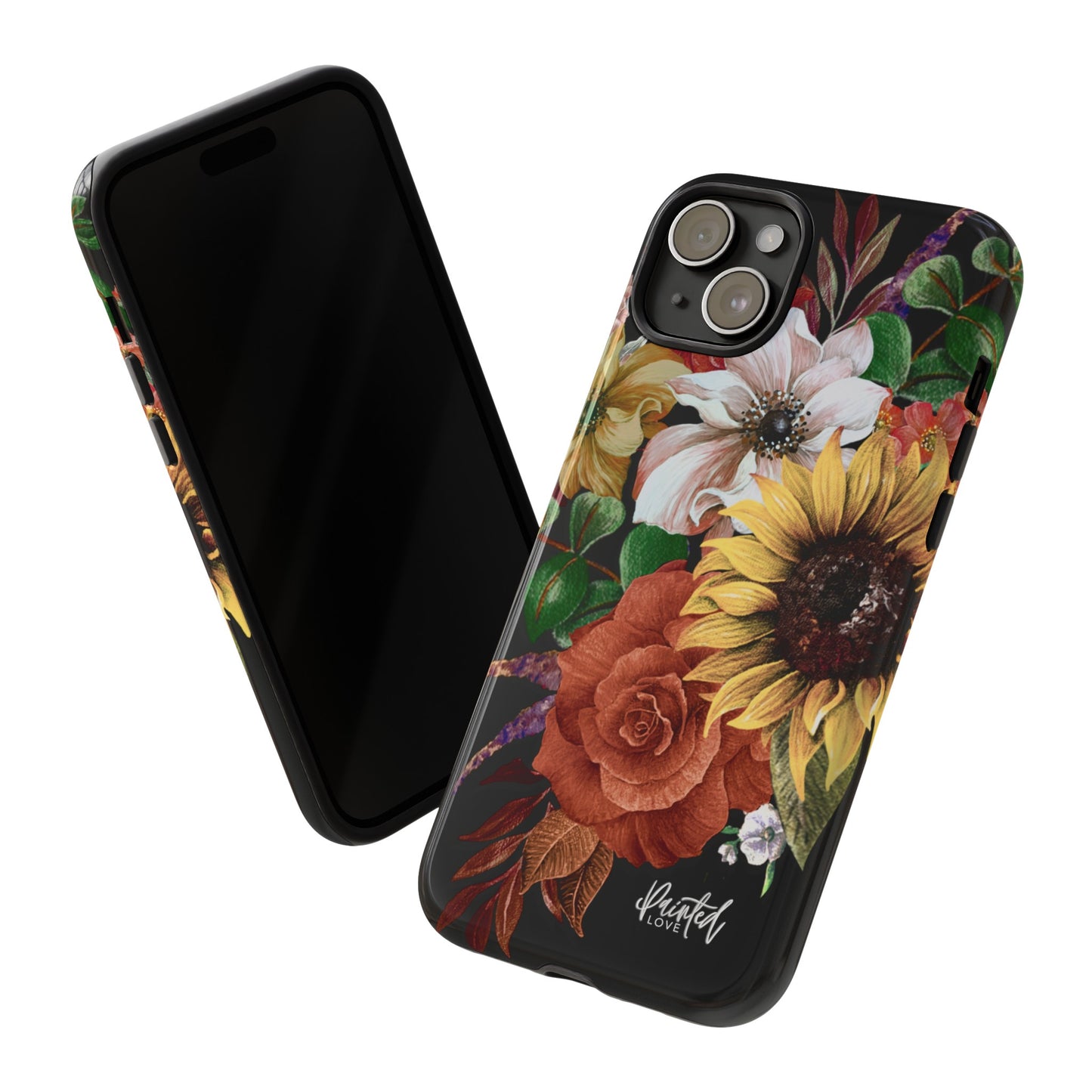 Painted Love Customs Floral Phone Case, Black