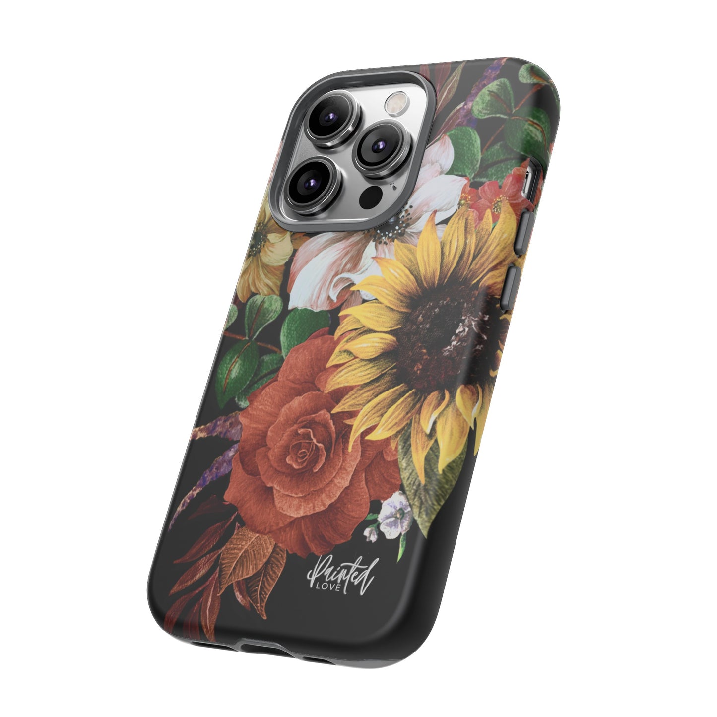 Painted Love Customs Floral Phone Case, Black