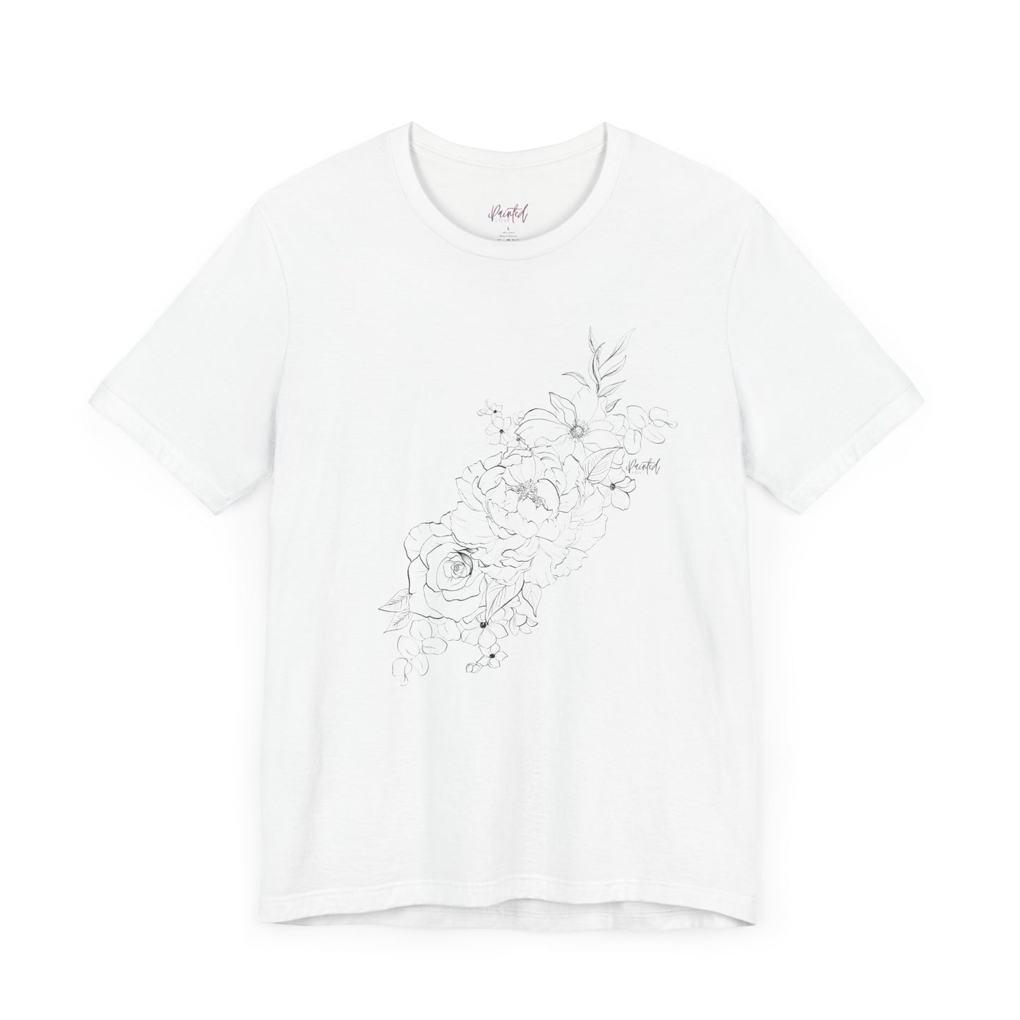 Floral Tee - Fineline Tattoo Style