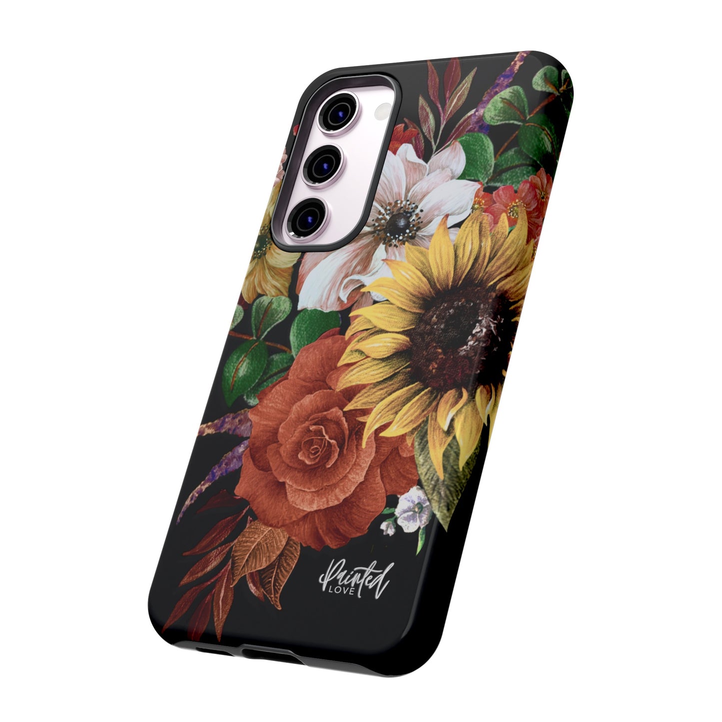 Painted Love Customs Floral Phone Case, Black