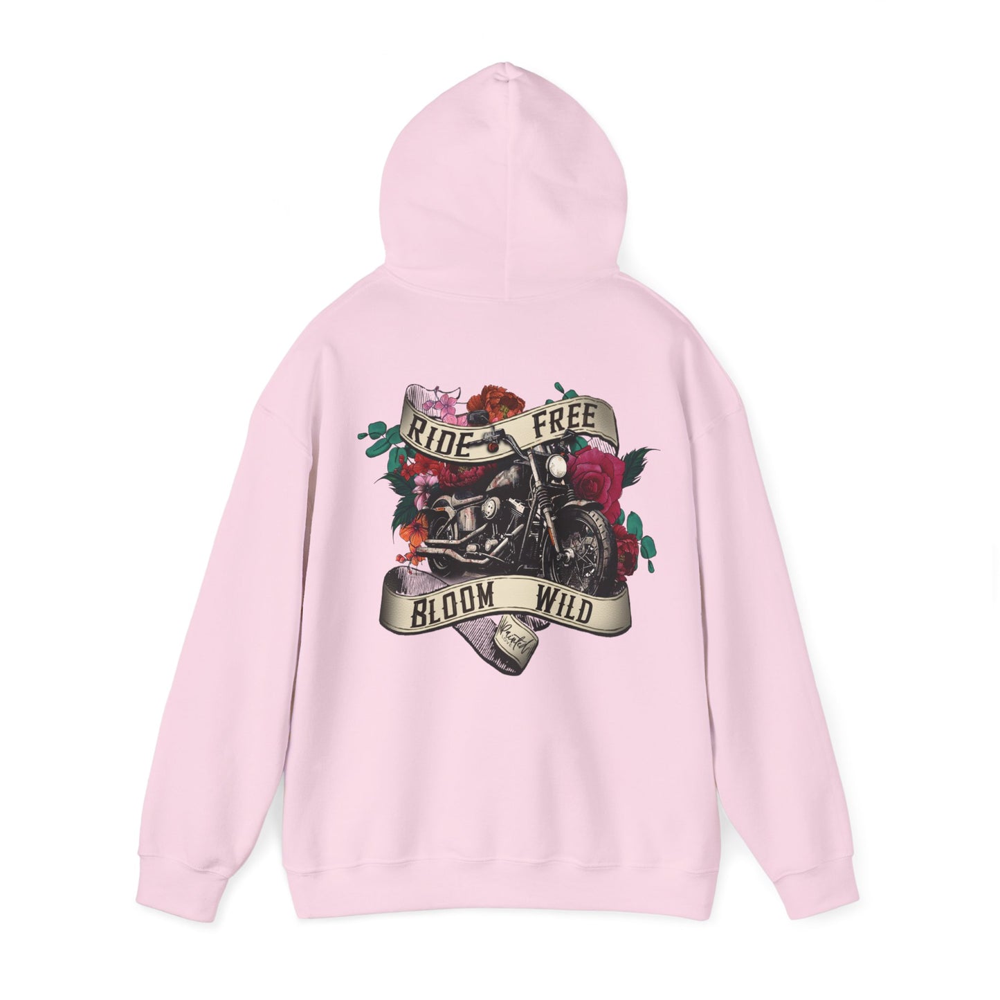 Painted Love Customs Hoodie, Motorcycle, Scroll and Tattoo Style Flowers