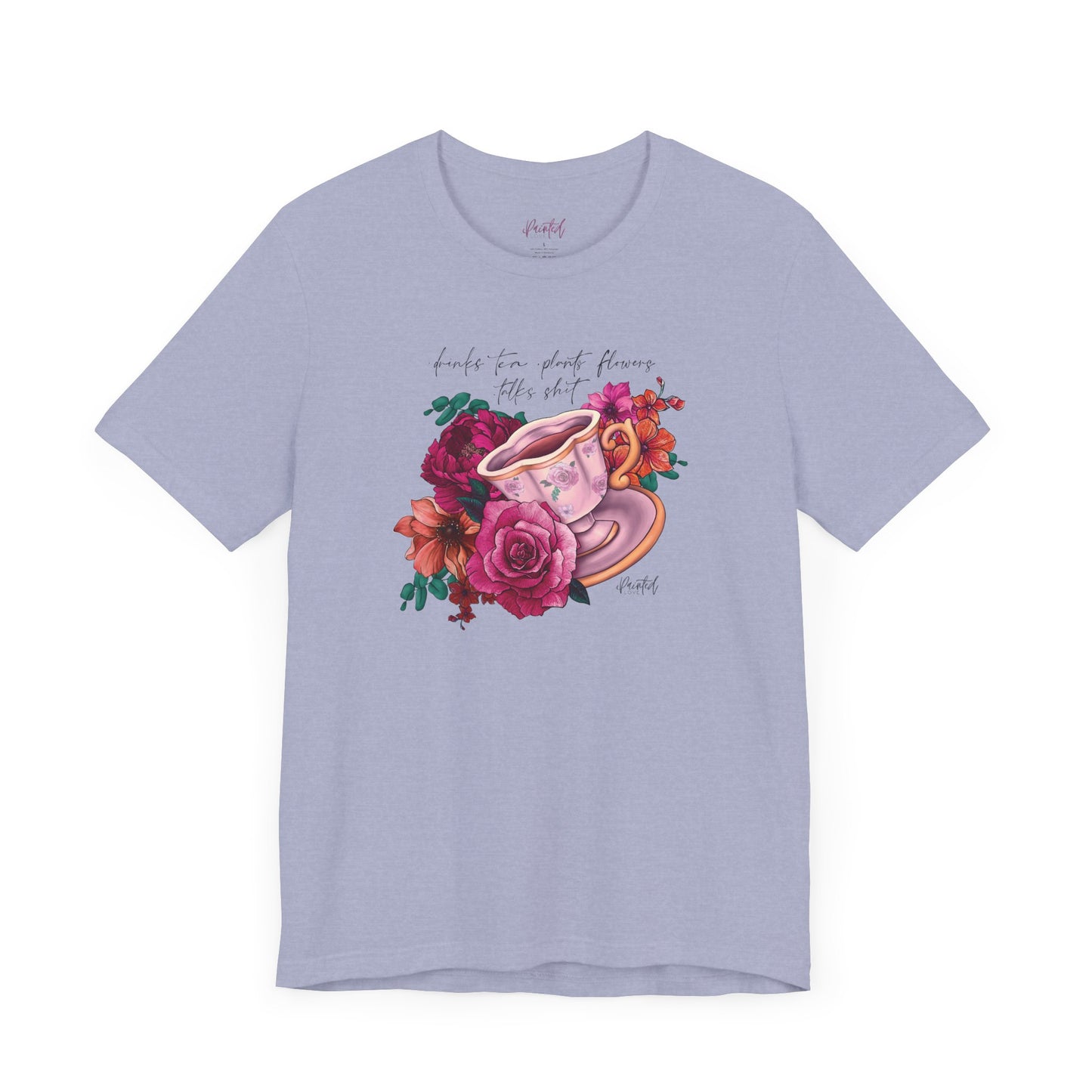 Sweary Tea Cup Tee, Bright Pink