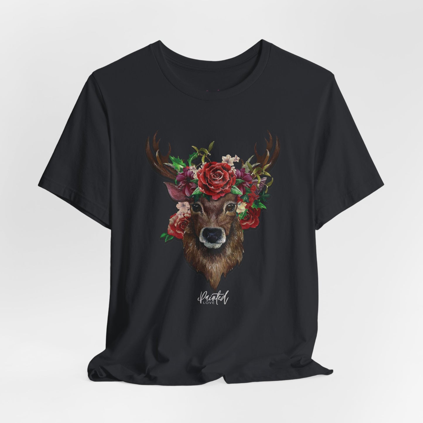 Christmas T-Shirt, Deer and Flowers