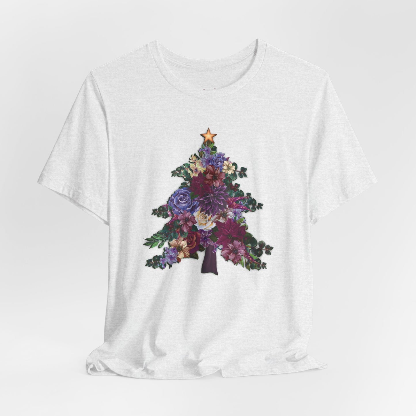 Christmas T-Shirt, Floral Christmas Tree