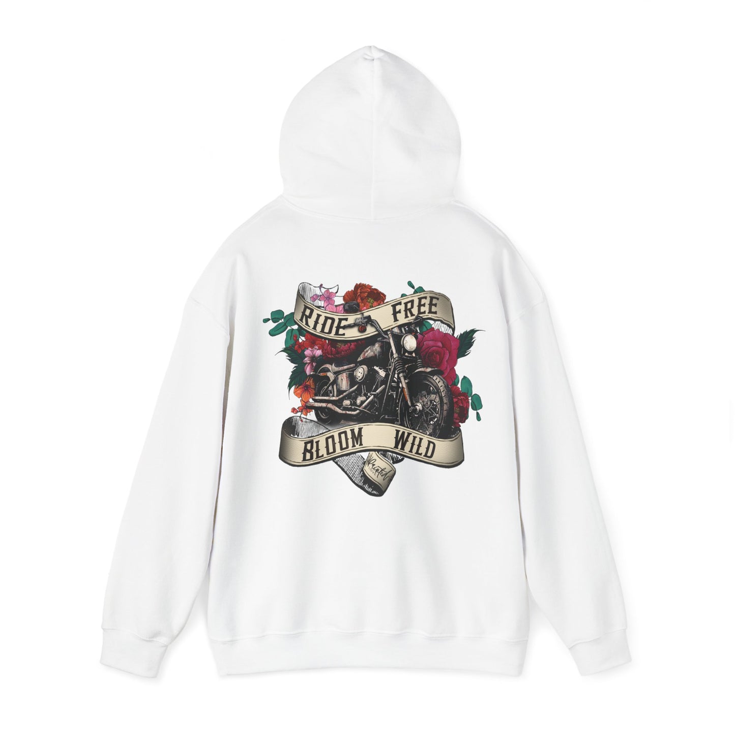 Painted Love Customs Hoodie, Motorcycle, Scroll and Tattoo Style Flowers