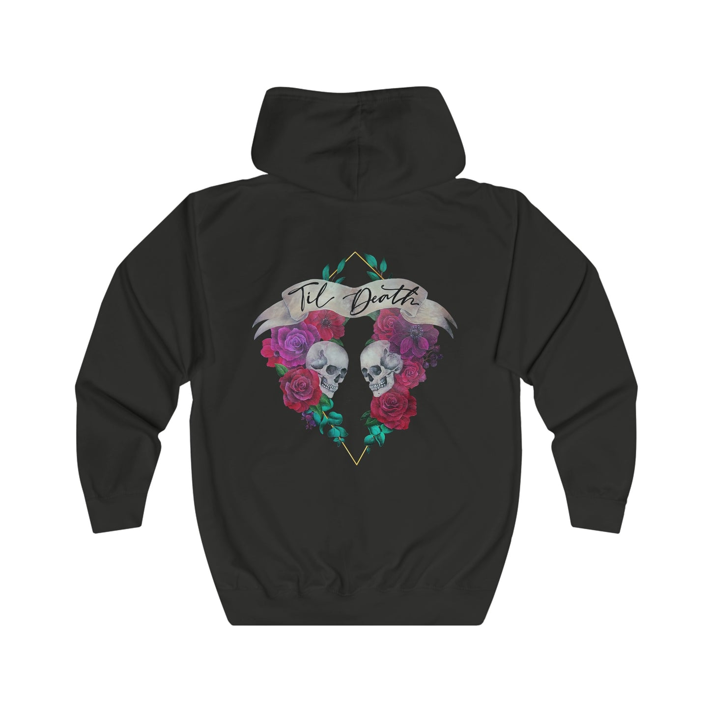 Skull and Roses Zip up Unisex Hoodie