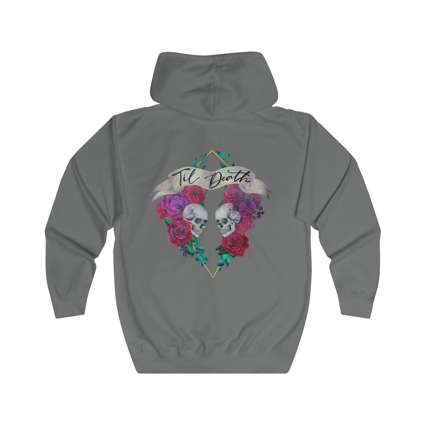 Skull and Roses Zip up Unisex Hoodie