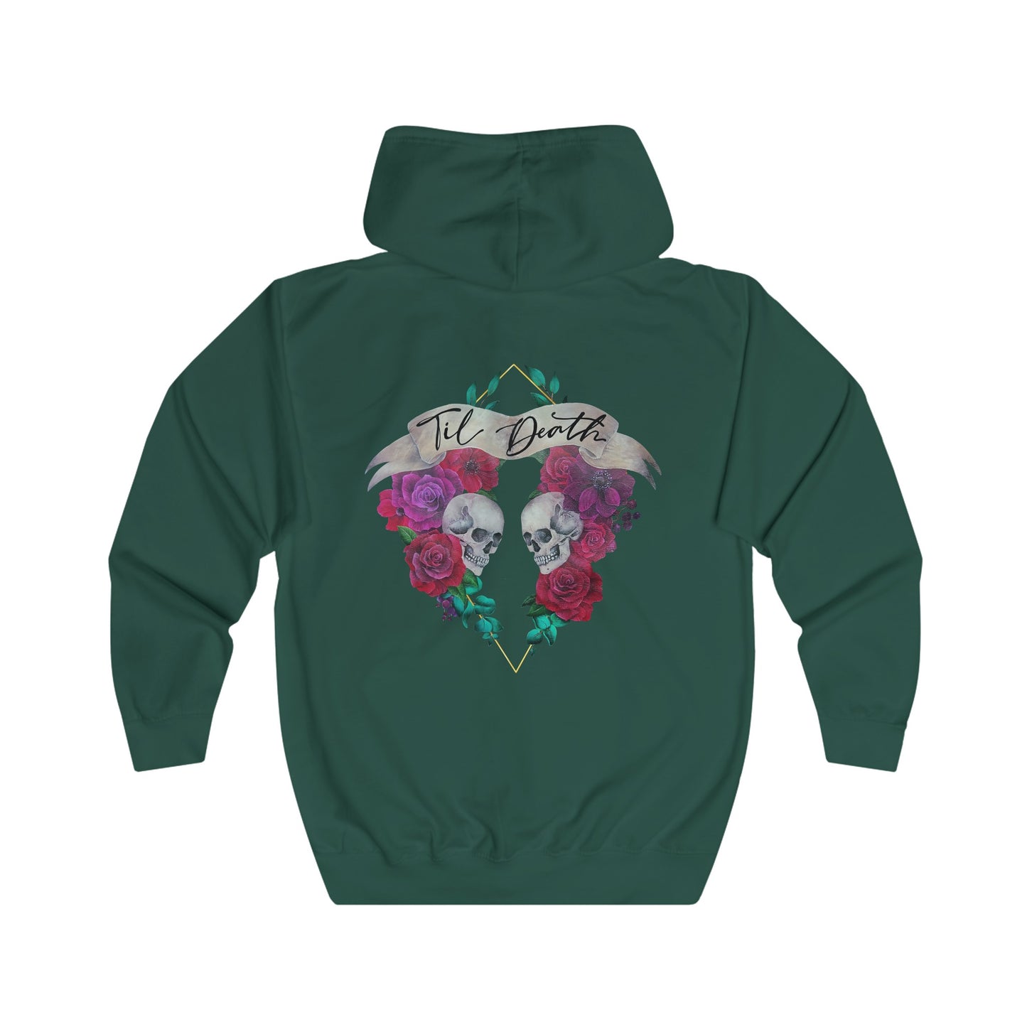 Skull and Roses Zip up Unisex Hoodie