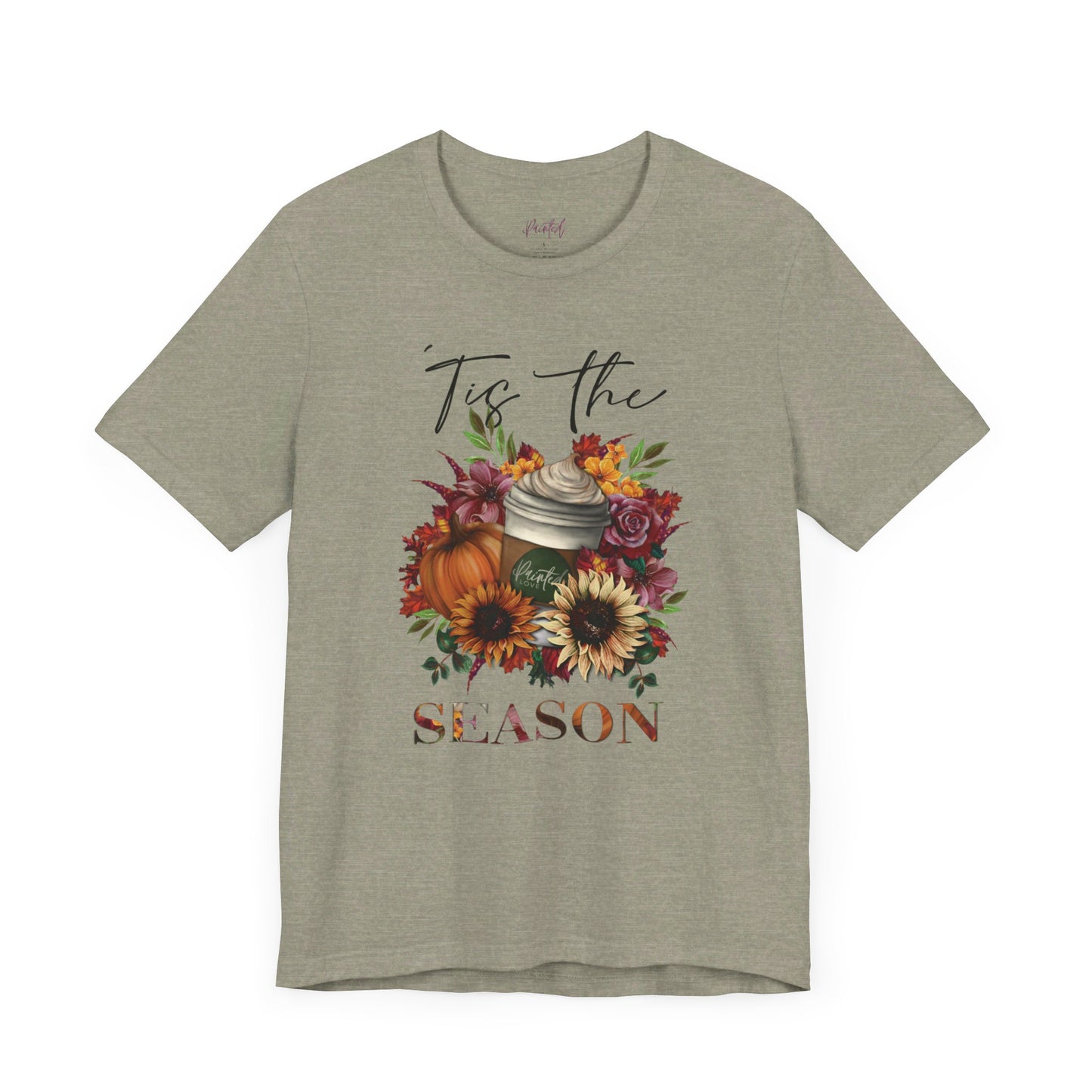 “‘Tis the Season” Pumpkin Spice Latte Floral T-Shirt