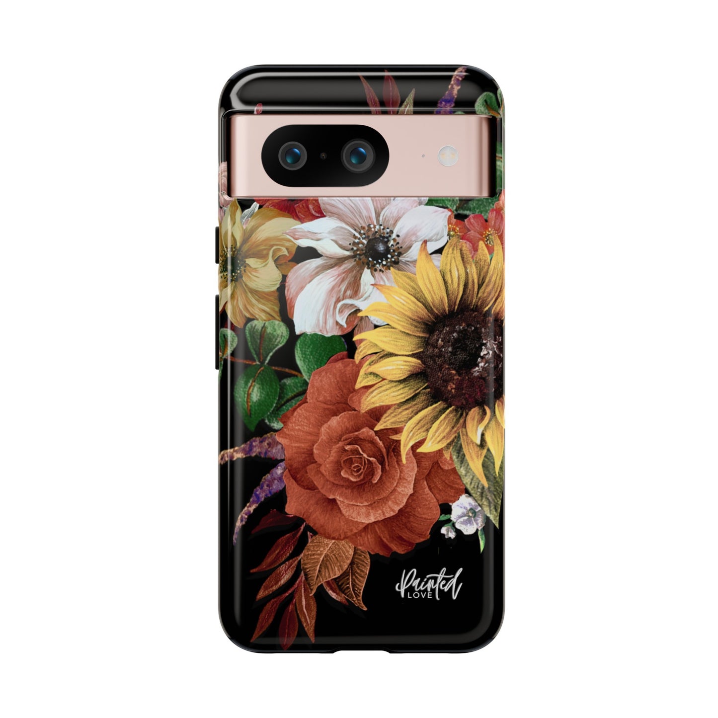 Painted Love Customs Floral Phone Case, Black