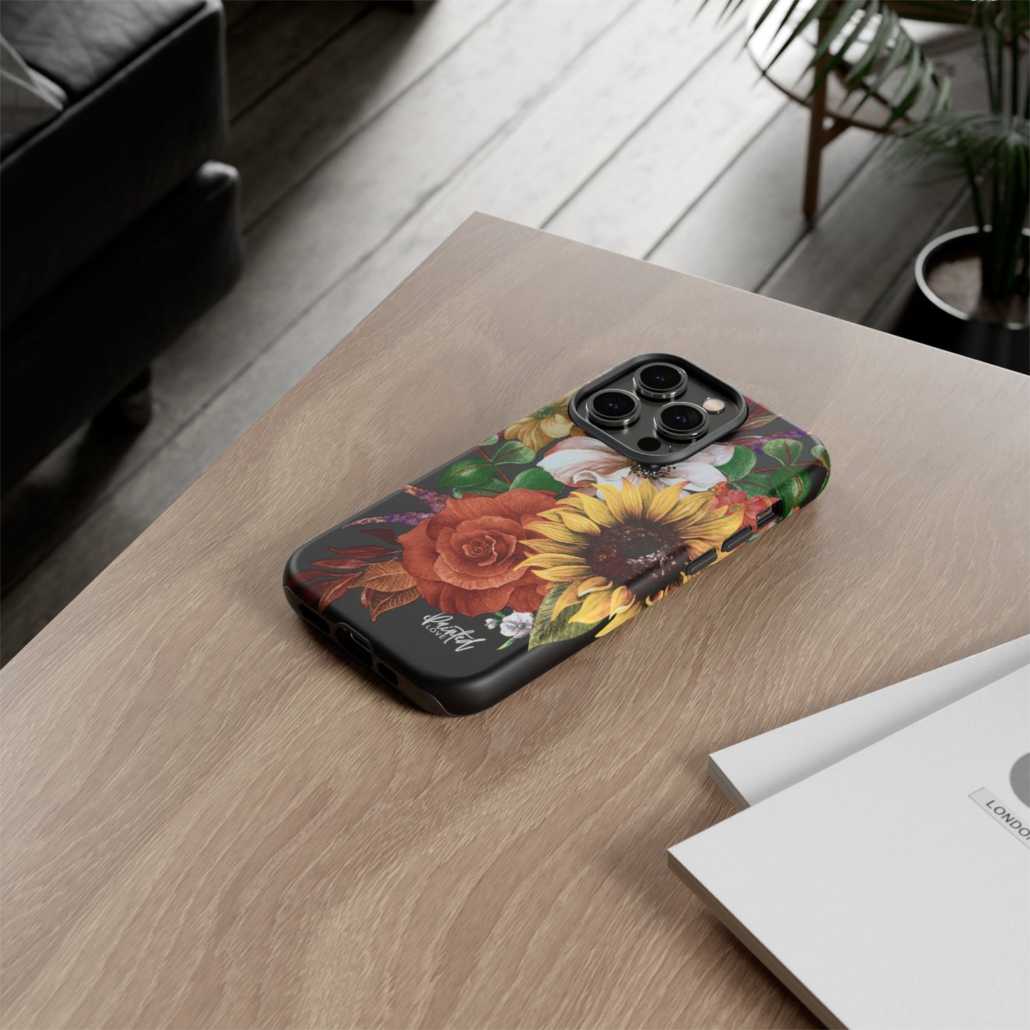 Painted Love Customs Floral Phone Case, Black