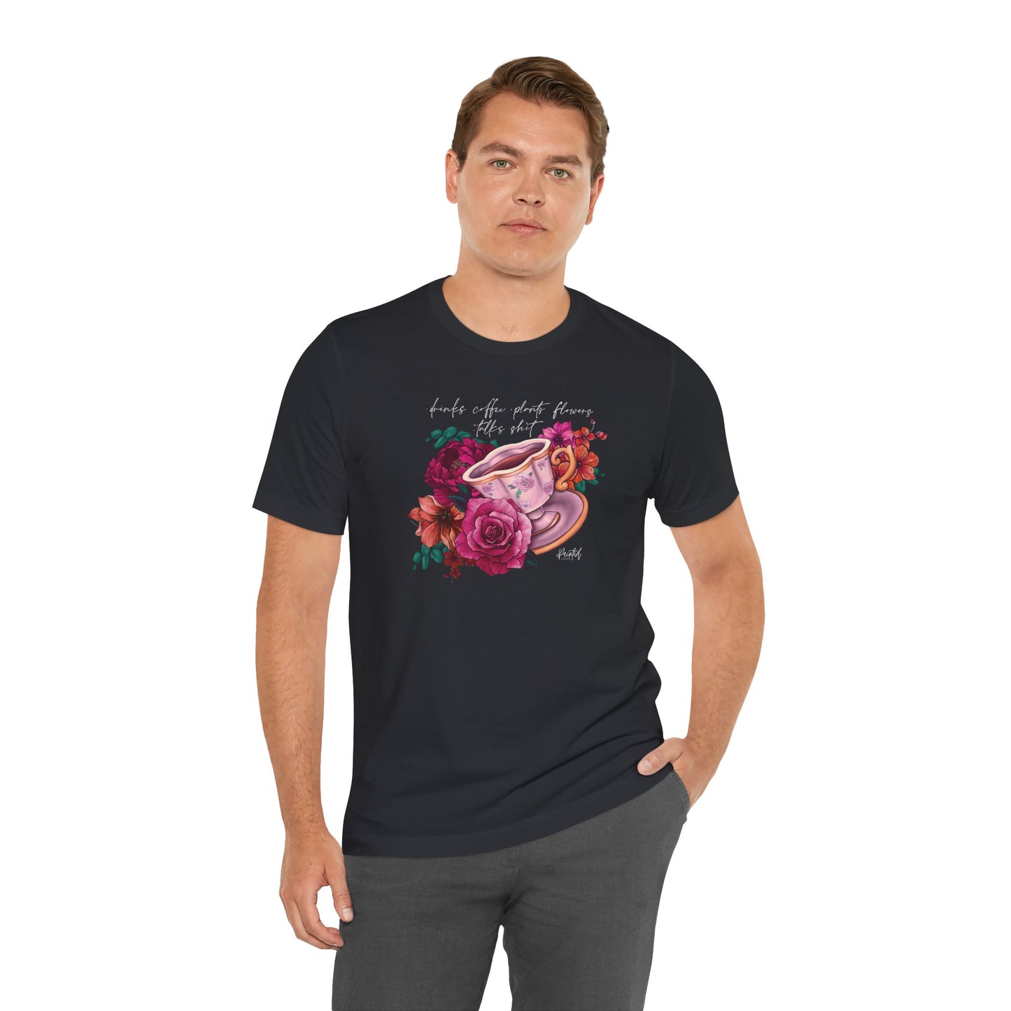 Sweary Coffee Cup Tee, Bright Pink