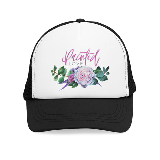 Painted Love Customs Floral Logo Mesh Cap