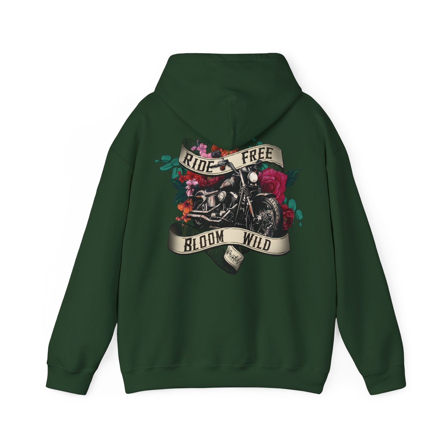 Painted Love Customs Hoodie, Motorcycle, Scroll and Tattoo Style Flowers