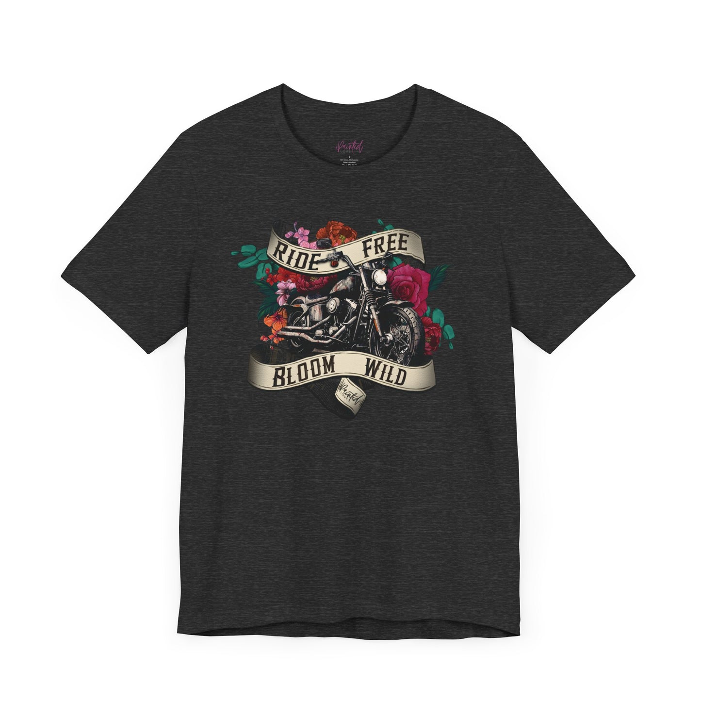 Motorcycle Floral Tee, Ride Free, Bloom Wild