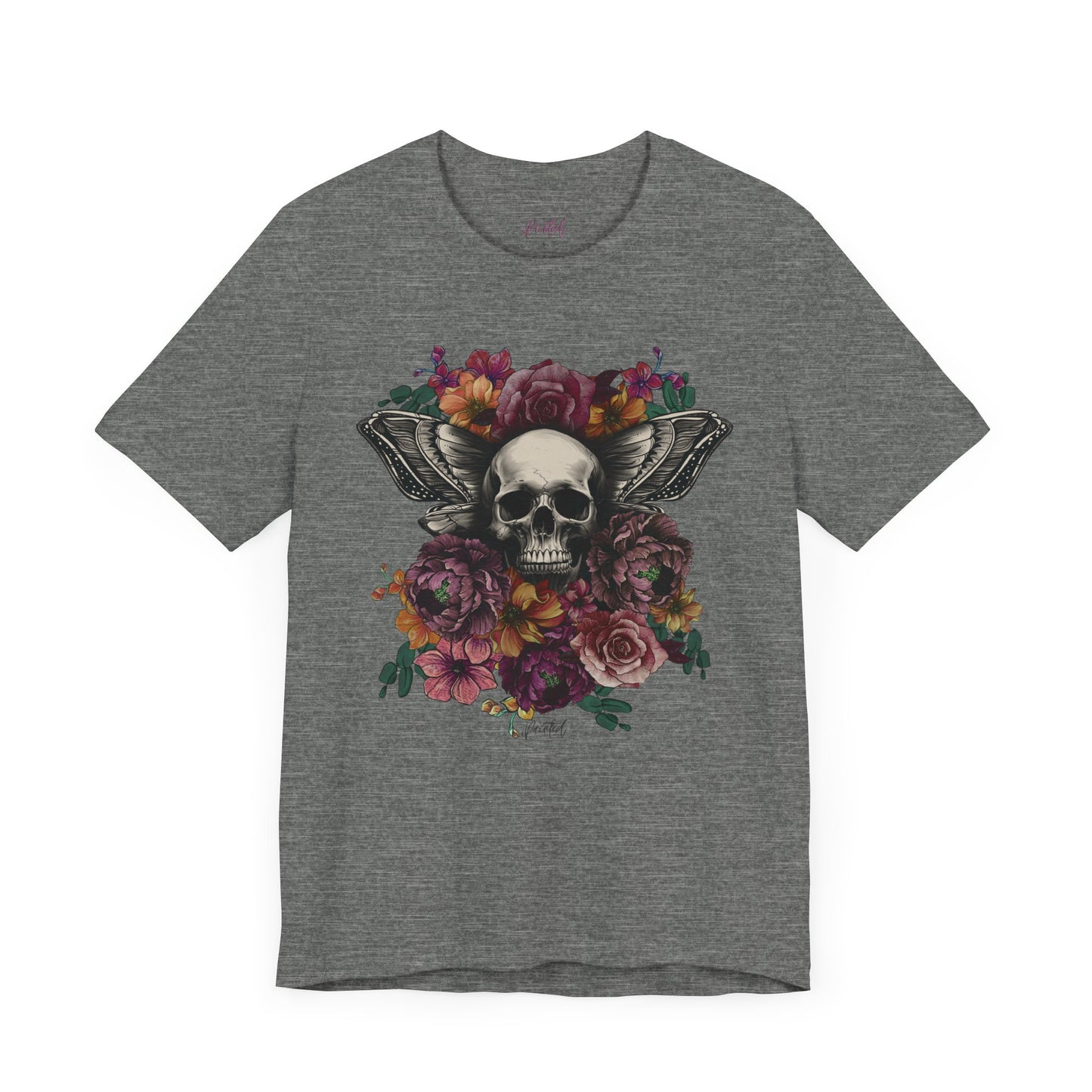 Floral Skull Tattoo Style Tee