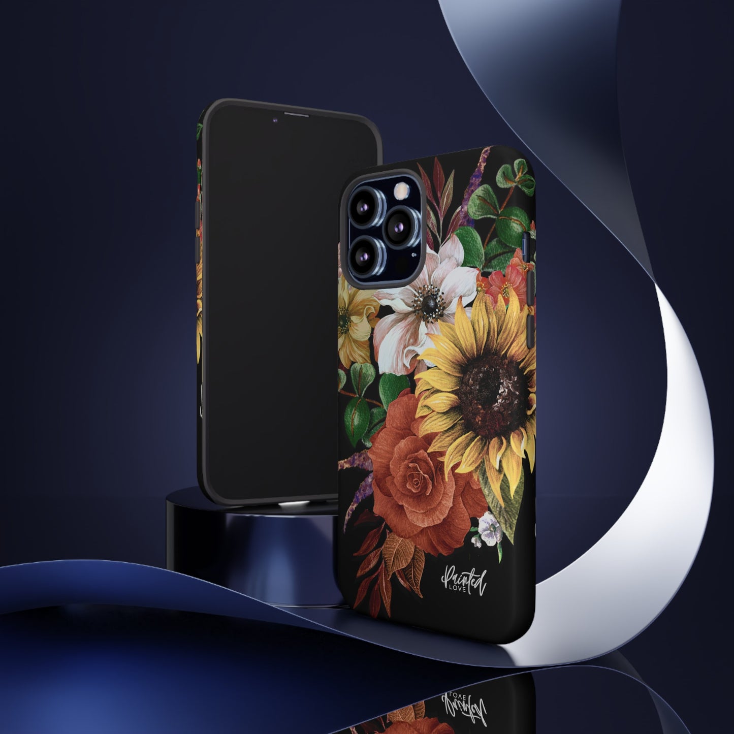 Painted Love Customs Floral Phone Case, Black