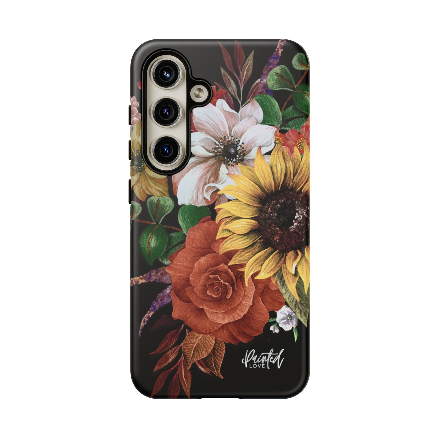 Painted Love Customs Floral Phone Case, Black