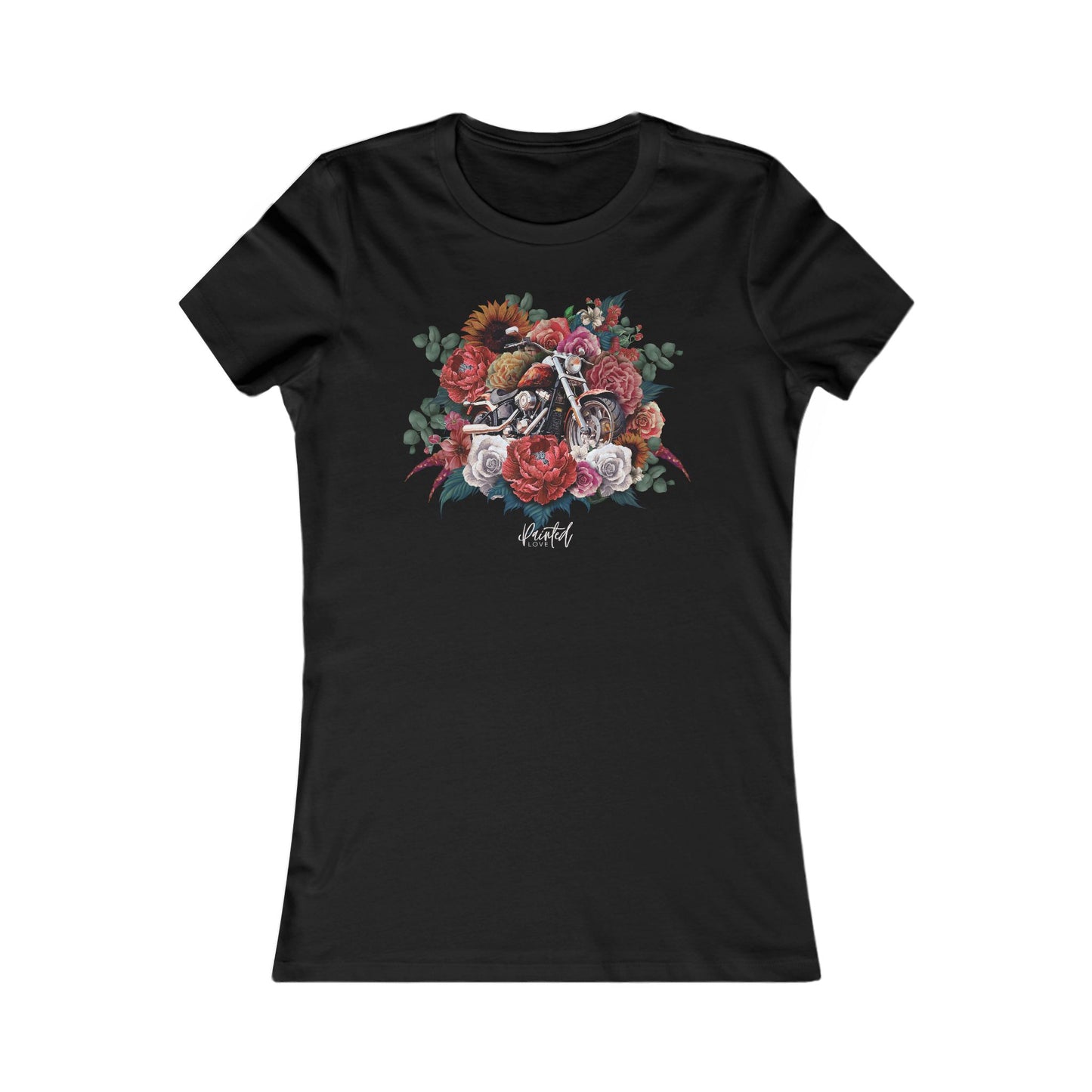 Motorcycle and flowers Women's Fitted Tee, Summer Flowers