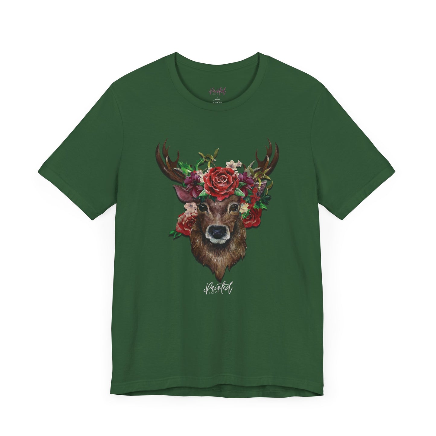 Christmas T-Shirt, Deer and Flowers