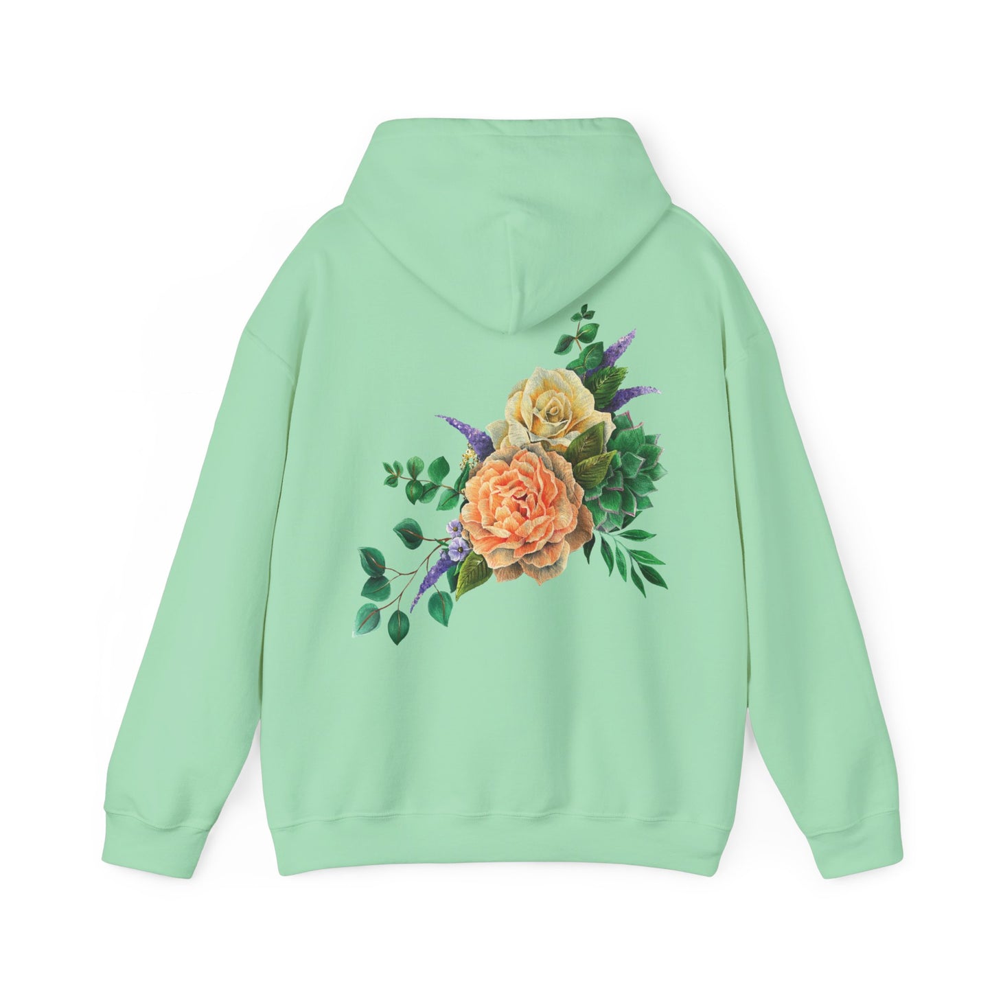 Peach Flowers Bouquet Back Unisex Hoodie