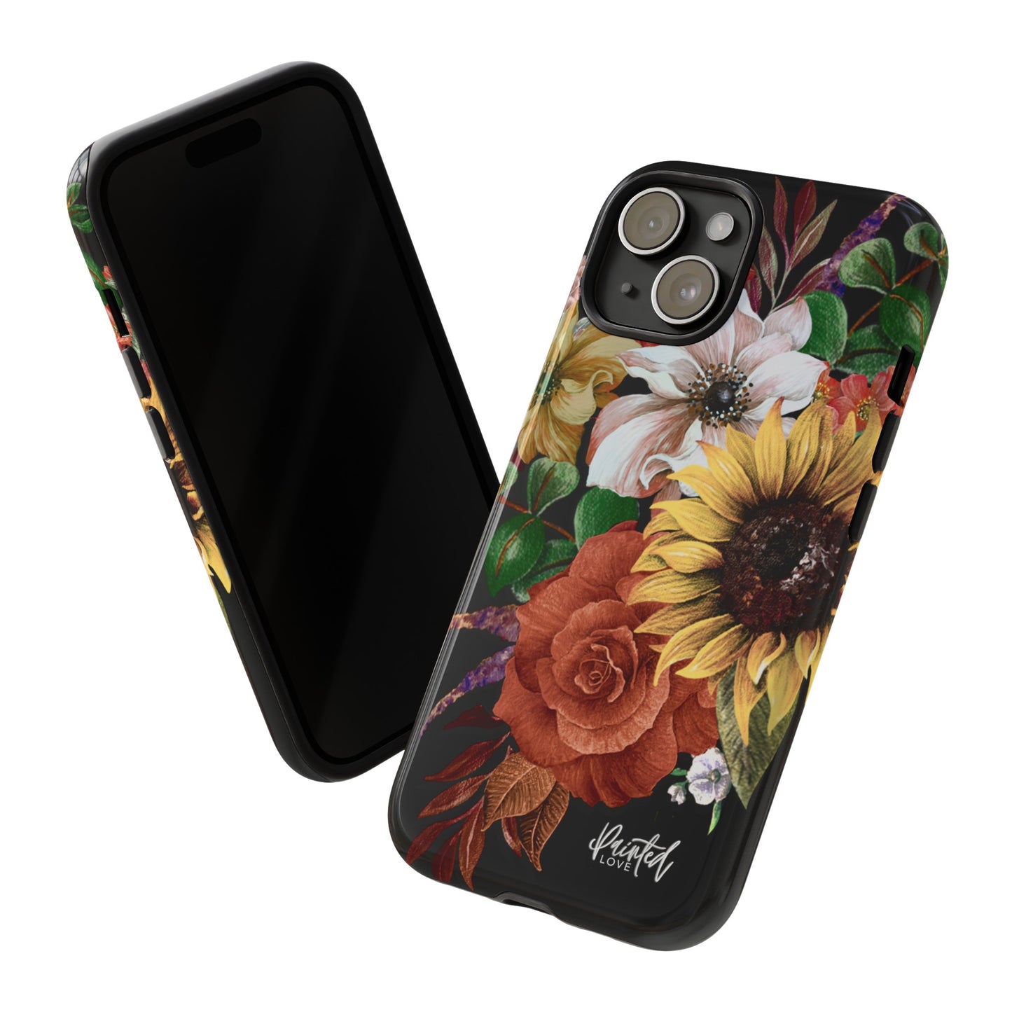 Painted Love Customs Floral Phone Case, Black