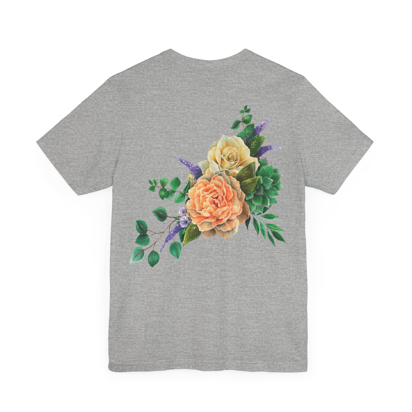 Peach Flowers Back Design Unisex Tee